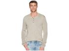 John Varvatos Star U.s.a. Long Sleeve Plated Henly W/ Rib Detail (rye) Men's Long Sleeve Pullover