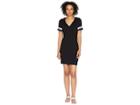 Michael Michael Kors Stripe Sleeve Hoodie Dress (black) Women's Dress