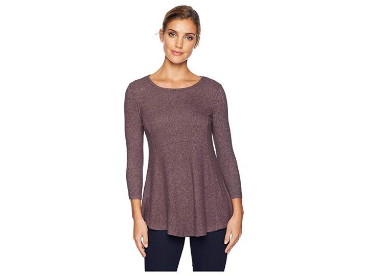 B Collection By Bobeau Brushed Babydoll Hemline Knit (peppercorn) Women's Clothing