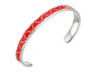 Alex And Ani Color Infusion Cuff, Heart Bracelet (red/shiny Silver) Bracelet