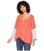 Free People Star Henley (coral) Women's Clothing