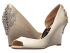 Badgley Mischka Meagan (ivory Satin) Women's Wedge Shoes