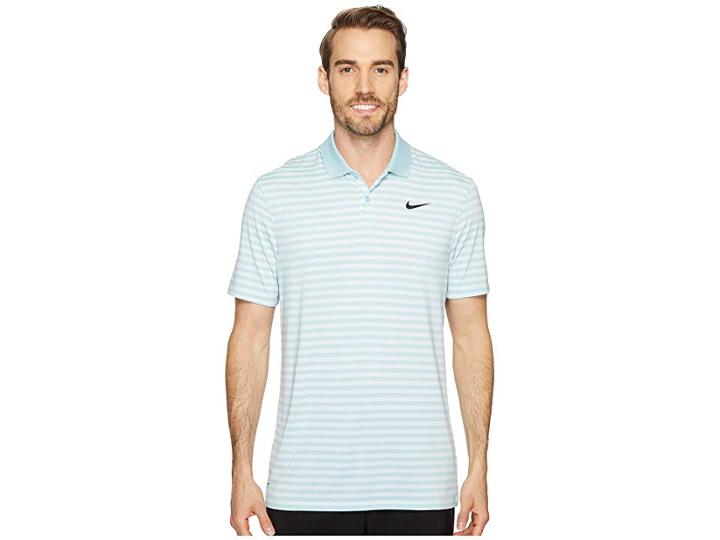 Nike Golf Dri-fittm Mini-stripe Victory Polo (ocean Bliss/flat Silver) Men's Clothing