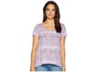 Fresh Produce Stamped Geo Luna Top (wisteria) Women's Clothing