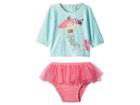 Mud Pie Mermaid Two-piece Rashguard Swimsuit Set (toddler) (blue) Girl's Swimwear Sets