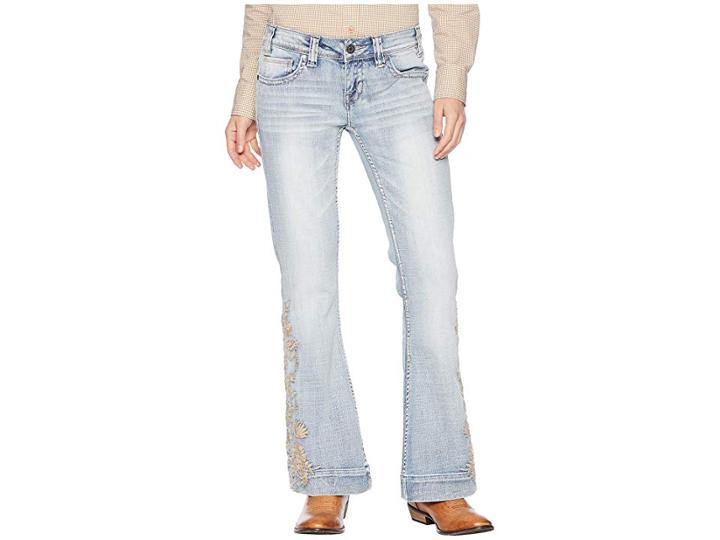 Rock And Roll Cowgirl Trouser Jeans In Light Vintage W8-7691 (light Vintage) Women's Jeans