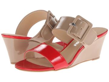 Dirty Laundry Dl Tonya Patent (red/new Nude) Women's Wedge Shoes