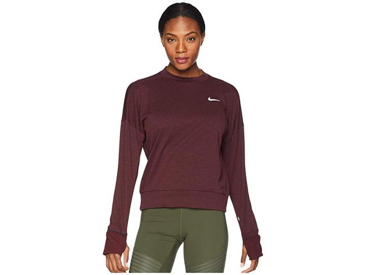 Nike Thermasphere Element 2.0 Crew Top (burgundy Ash/heather) Women's Long Sleeve Pullover