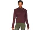 Nike Thermasphere Element 2.0 Crew Top (burgundy Ash/heather) Women's Long Sleeve Pullover