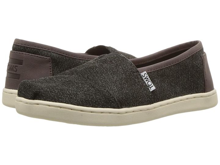 Toms Kids Alpargata (little Kid/big Kid) (charcoal Herringbone) Boy's Shoes