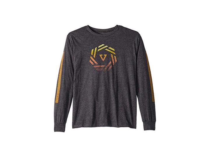 Vissla Kids El Granada Long Sleeve (big Kids) (black Heather) Boy's Clothing