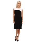 Mcq Solid Viscose Volume Dress (black/white) Women's Dress