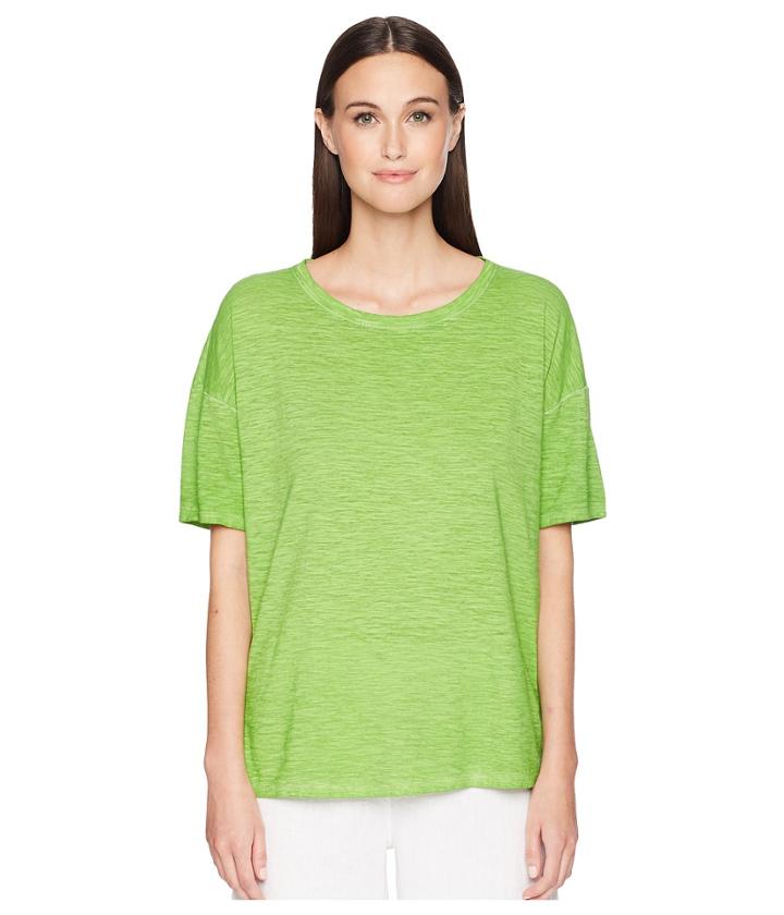 Eileen Fisher Jewel Neck Box-top (apple) Women's Clothing