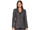 Calvin Klein Novelty Two-button Peak Lapel Jacket (charcoal Multi) Women's Coat