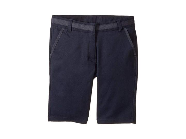 Nautica Kids Girls Plus Twill Skinny Bermuda Shorts (big Kids) (su Navy) Girl's Shorts