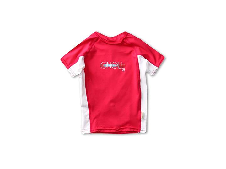O'neill Kids Skins S/s Crew (little Kids/big Kids) (watermelon/white/watermelon) Girl's Swimwear