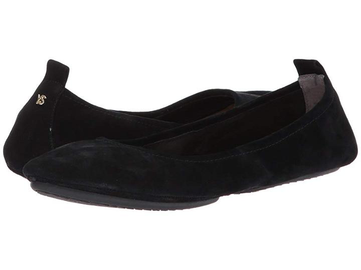 Yosi Samra Vienna 2 Flat (black Kid Suede) Women's Shoes