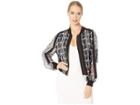 Bcbgmaxazria Harrison Print Blocked Jacket (apricot Mist Combo) Women's Coat