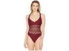 Vince Camuto Summer Lattice Plunging Geo One-piece Swimsuit (fig) Women's Swimsuits One Piece
