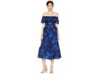 Kate Spade New York Hibiscus Off Shoulder Dress (french Navy) Women's Dress