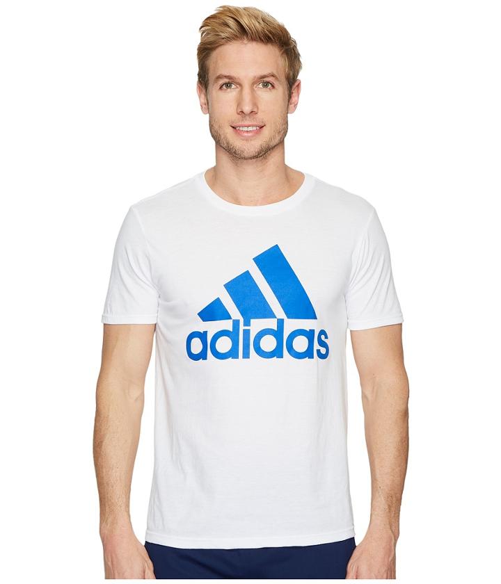 Adidas Badge Of Sport Classic Tee (white/blue) Men's T Shirt