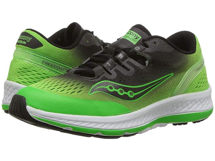Saucony Kids Freedom Iso (little Kid/big Kid) (black/green/fade) Boys Shoes