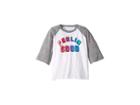 Chaser Kids Super Soft Feelin Good 3/4 Bell Sleeve Tee (little Kids/big Kids) (white/streaky Grey) Girl's Long Sleeve Pullover