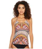 Nanette Lepore Super Fly Paisley Honey Tankini Top (multi) Women's Swimwear