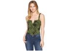 Free People Pippa V-wire Printed Bodysuit (army) Women's Jumpsuit & Rompers One Piece