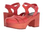 Swedish Hasbeens Baskemolla Sandal (red/red Sole) High Heels
