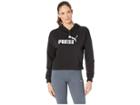 Puma Ess+ Cropped Hoodie (cotton Black) Women's Clothing
