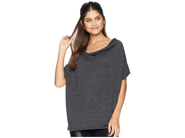 Chaser Tri-blend Jersey Oversized Drape Front Dolman (black) Women's T Shirt