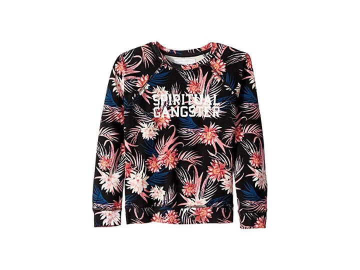 Spiritual Gangster Kids Tropics Solid Sweatshirt (toddler/little Kids/big Kids) (tropics Print) Girl's Sweatshirt