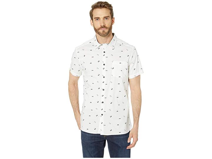 Kenneth Cole New York Short Sleeve Sunglasses Print Shirt (white) Men's Clothing