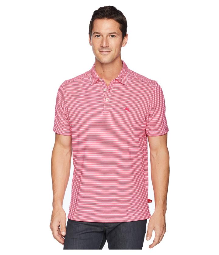 Tommy Bahama Marina Marlin Polo Shirt (bright Rose) Men's Clothing