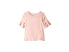 Splendid Littles Ruffle Sleeve Jersey Top (big Kids) (antique Pink Beige) Girl's Clothing