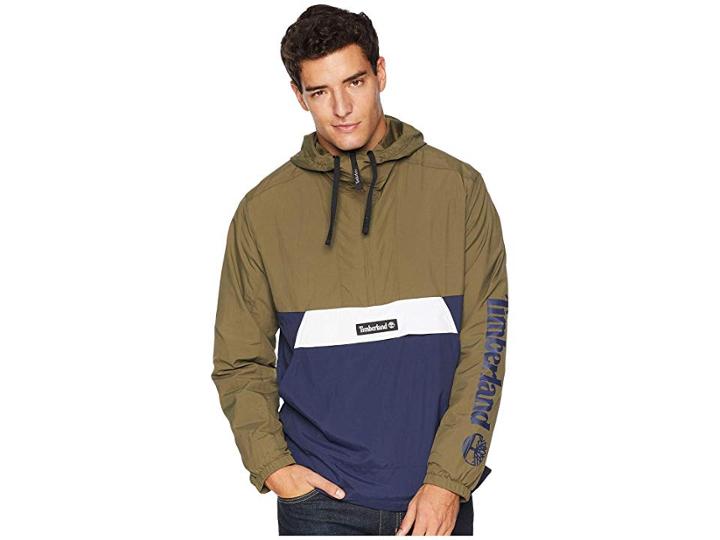 Timberland Windbreaker Hooded Pullover (black Iris/grape Leaf) Men's Coat