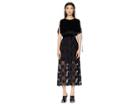 Yigal Azrouel Polka Dot Fille Coupe Dress With Velvet Cape Overlay (jet) Women's Dress
