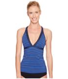 Nike Laser V-neck Tankini Top (medium Blue) Women's Swimwear