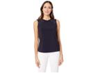 Tommy Hilfiger Ruffle Neck Lace-up Sleeveless Top (midnight) Women's Blouse
