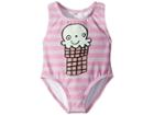 Stella Mccartney Kids Molly Striped Ice Cream Print Swimsuit (infant) (pink) Girl's Swimsuits One Piece