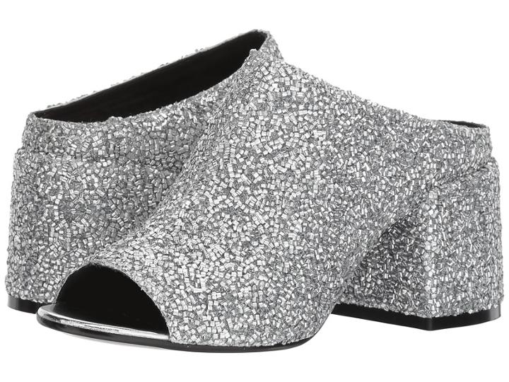 Mm6 Maison Margiela Chunky Heel Slide (silver/silver) Women's Shoes