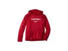Nike Kids Therma Pullover Hoodie Football (big Kids) (red Crush) Boy's Sweatshirt