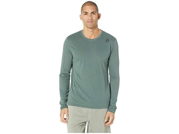 Reebok Workout Ready Supremium Long Sleeve (chalk Green) Men's Clothing