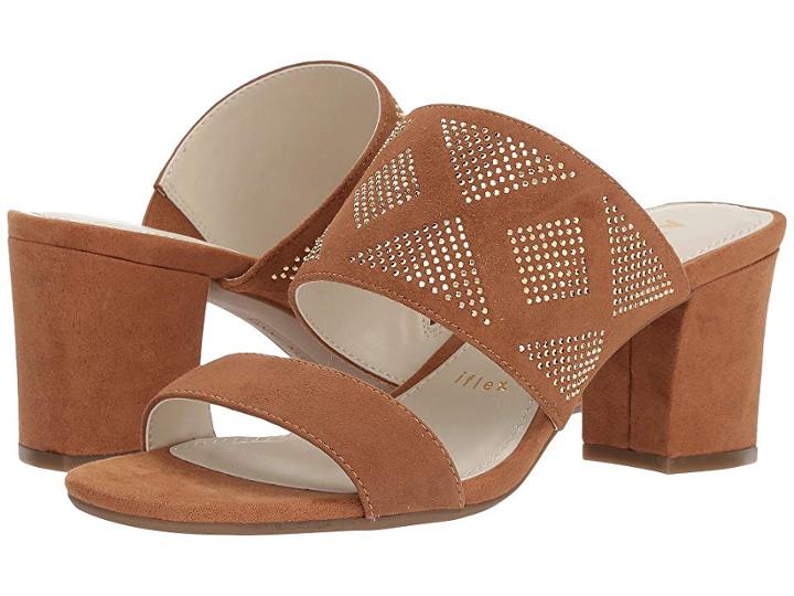 Anne Klein Nara (dark Natural Suede) Women's Dress Sandals