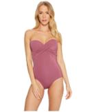 Jets By Jessika Allen Jetset Wrap Cross Over Drape Bandeau One-piece (bordeaux) Women's Swimsuits One Piece