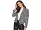 Romeo & Juliet Couture Tweed And Faux Pearl Blazer (black/white) Women's Jacket