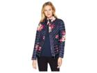 Joules Elodie Printed Chevron Quilted Jacket (marine Navy Birchman Bloom) Women's Coat