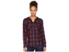Columbia Collegiate Times Twotm Hooded Long Sleeve Shirt (vt/deep Maroon Check) Women's Long Sleeve Button Up