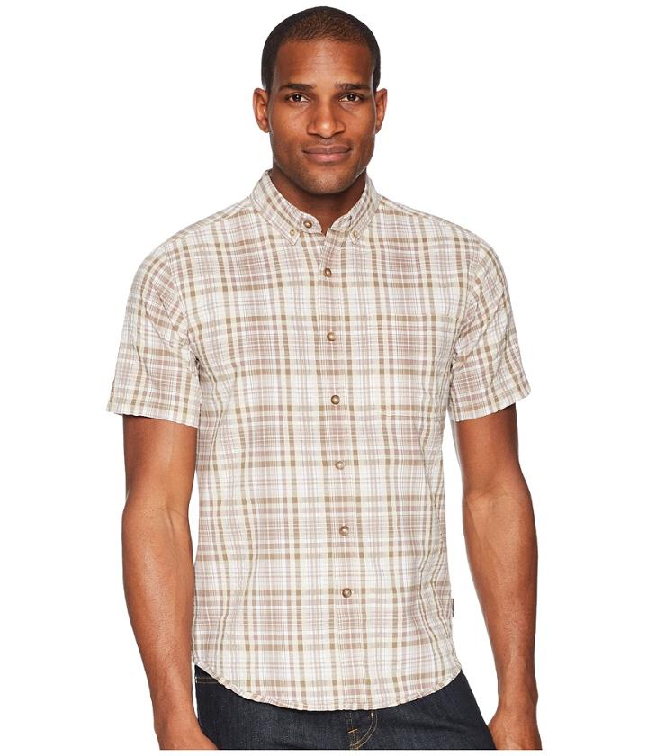 Royal Robbins Mid-coast Seersucker Plaid Short Sleeve (falcon) Men's Short Sleeve Button Up